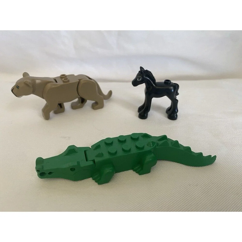 Lot of 3 Lego Animals Alligator Crocodile Horse Pony Mountain Lion #45